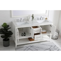 60 Inch Double Bathroom Vanity In White