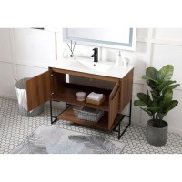 40 Inch Single Bathroom Vanity In Walnut Brown
