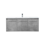 48 Inch Single Bathroom Floating Vanity In Concrete Grey