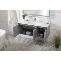 48 Inch Single Bathroom Floating Vanity In Concrete Grey