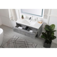 40 Inch Single Bathroom Floating Vanity In Concrete Grey