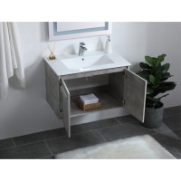 30 Inch Single Bathroom Floating Vanity In Concrete Grey