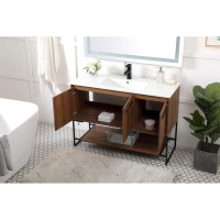 48 Inch Single Bathroom Vanity In Walnut Brown