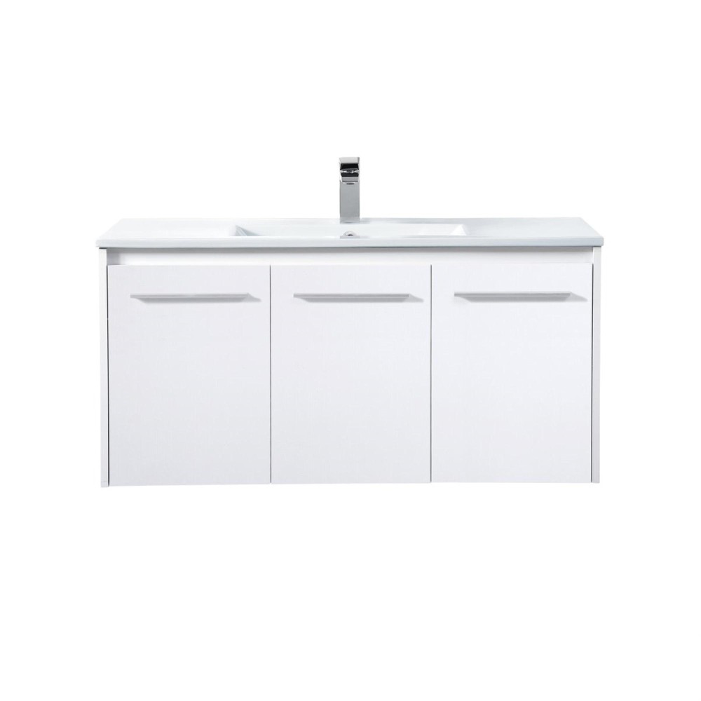 40 Inch Single Bathroom Floating Vanity In White