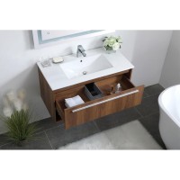 36 Inch Single Bathroom Vanity In Walnut Brown