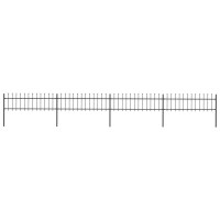 Vidaxl Garden Fence With Spear Top Landscape Fence Mament Borders Flower Border Fence Panels Sturdy Easy To Assemble Steel 2677