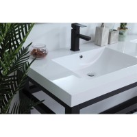 60 Inch Double Bathroom Metal Vanity In Black