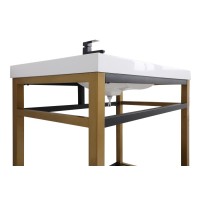 36 Inch Single Bathroom Metal Vanity In Golden Black