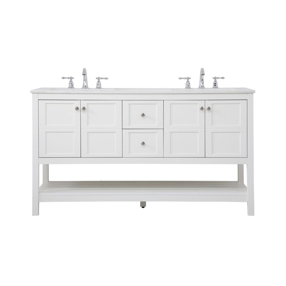 60 Inch Single Bathroom Vanity In White