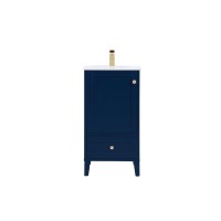 18 Inch Single Bathroom Vanity In Blue