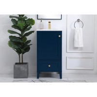 18 Inch Single Bathroom Vanity In Blue