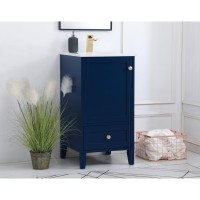 18 Inch Single Bathroom Vanity In Blue