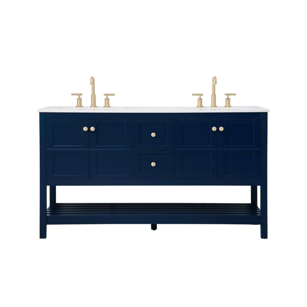 60 Inch Single Bathroom Vanity In Blue