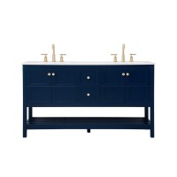 60 Inch Single Bathroom Vanity In Blue