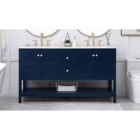 60 Inch Single Bathroom Vanity In Blue