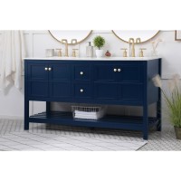 60 Inch Single Bathroom Vanity In Blue