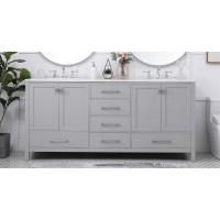 72 Inch Double Bathroom Vanity In Gray