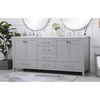 72 Inch Double Bathroom Vanity In Gray