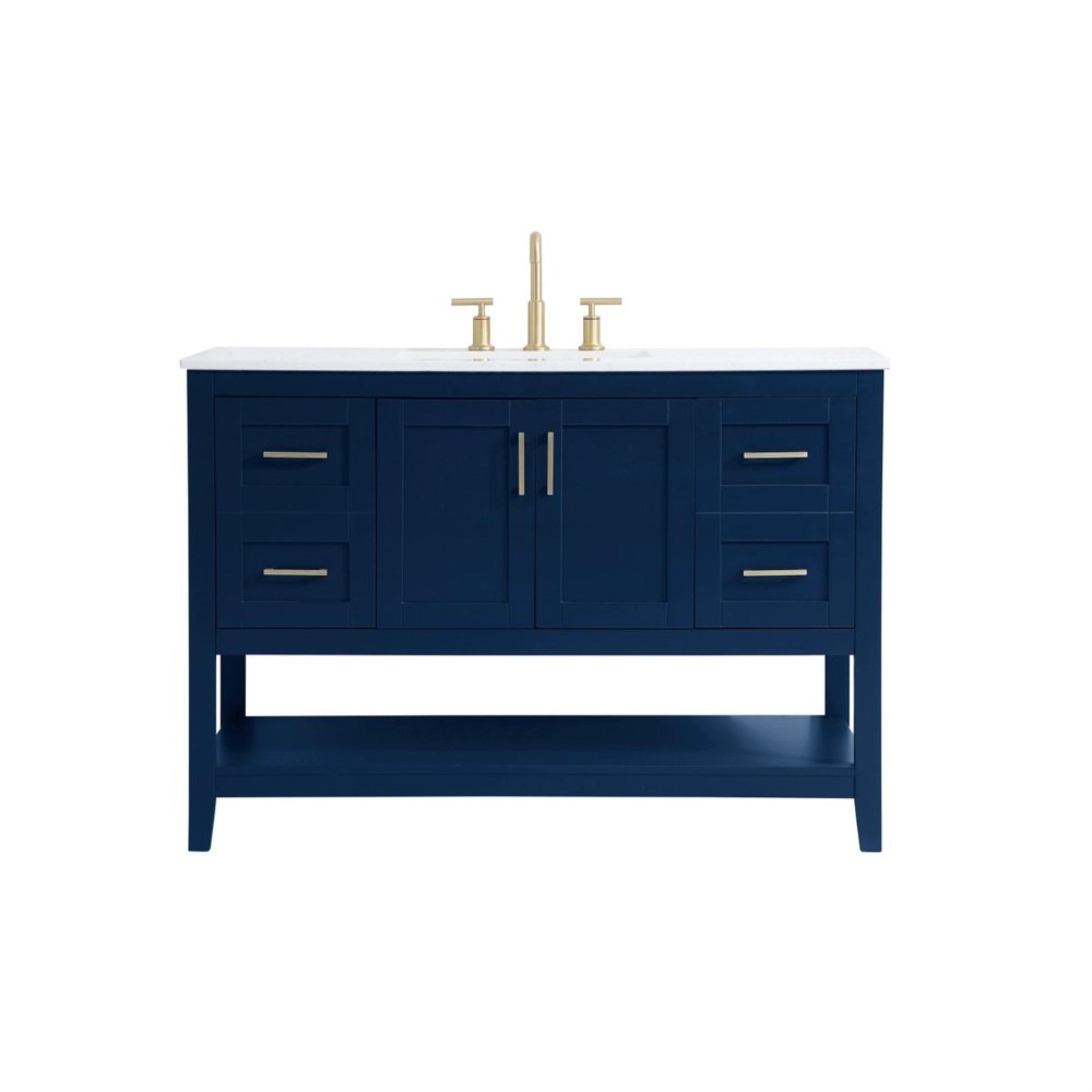 48 Inch Single Bathroom Vanity In Blue