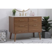 42 Inch Bathroom Vanity In Walnut Brown