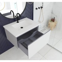 Vitri 30 - Cloud White Cabinet + Matte White Viva Stone Solid Surface Countertop