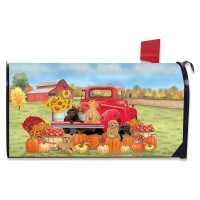 Briarwood Lane Fall Puppies Magnetic Mailbox Cover Red Pickup Dogs Labs Standard