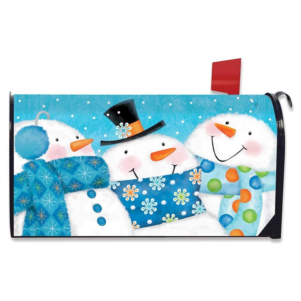 Briarwood Lane Snow Buds Winter Magnetic Mailbox Cover Snowman Scarfs Standard