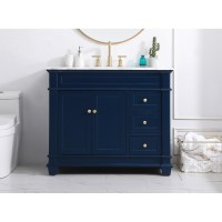 42 Inch Single Bathroom Vanity Set In Blue