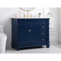 42 Inch Single Bathroom Vanity Set In Blue