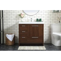 36 Inch Single Bathroom Vanity In Walnut