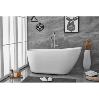 59 Inch Soaking Single Slipper Bathtub In Glossy White