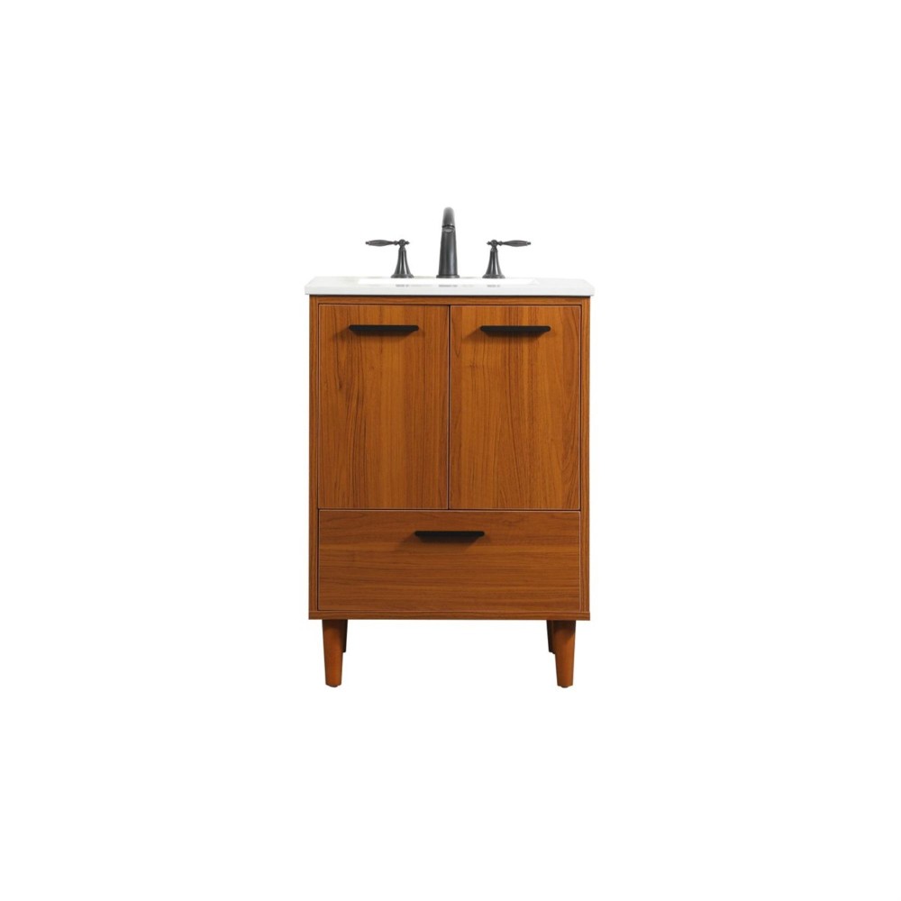 24 Inch Bathroom Vanity In Teak