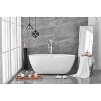 59 Inch Soaking Roll Top Bathtub In Glossy White