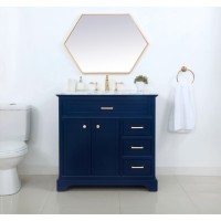 36 Inch Single Bathroom Vanity In Blue