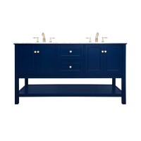 60 Inch Single Bathroom Vanity In Blue