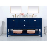 60 Inch Single Bathroom Vanity In Blue