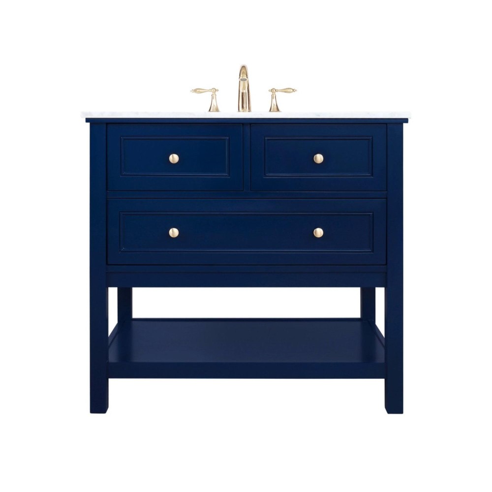 36 Inch Single Bathroom Vanity In Blue