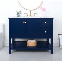 42 Inch Single Bathroom Vanity In Blue