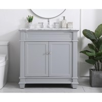 36 Inch Single Bathroom Vanity Set In Grey