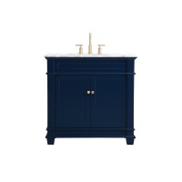 36 Inch Single Bathroom Vanity Set In Blue