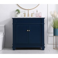 36 Inch Single Bathroom Vanity Set In Blue