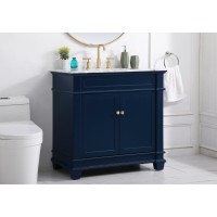 36 Inch Single Bathroom Vanity Set In Blue