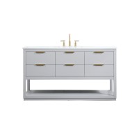 60 Inch Single Bathroom Vanity In Grey