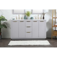 60 Inch Double Bathroom Vanity In Grey