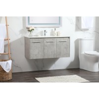 40 Inch Single Bathroom Vanity In Concrete Grey