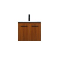 24 Inch Single Bathroom Vanity In Teak