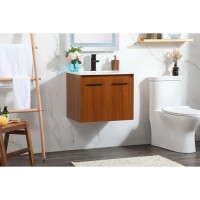 24 Inch Single Bathroom Vanity In Teak