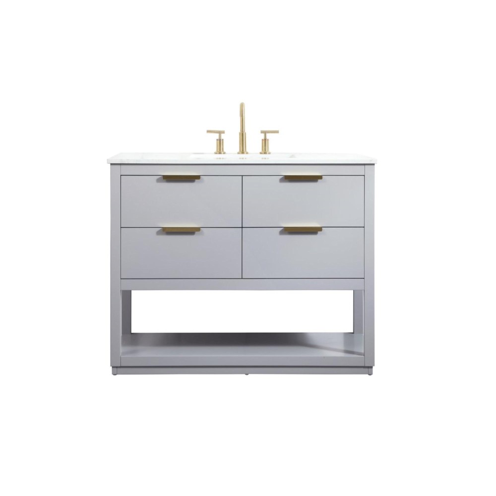 42 Inch Single Bathroom Vanity In Grey