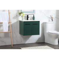 24 Inch Single Bathroom Vanity In Green