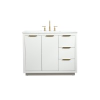 42 Inch Single Bathroom Vanity In White